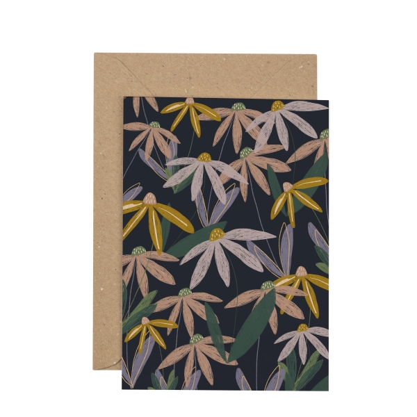 Navy Daisy Greeting Card